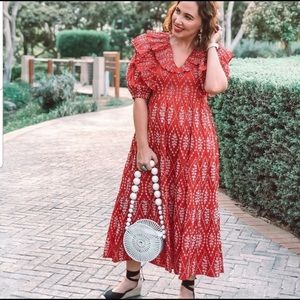 Zara Eyelet Ruffle Midi Dress 💃🏻